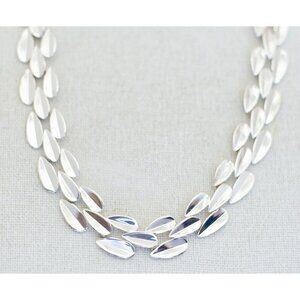 18 inch, Vintage Silver Tone Fashionable Leaves Necklace - G1